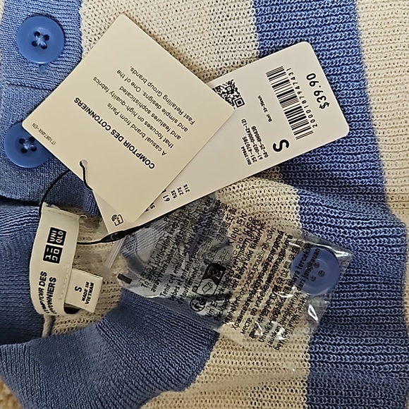 Uniqlo x Comptoir des Cotonniers linen blend half sleeve sweater Small NEW - Picture 2 of 2